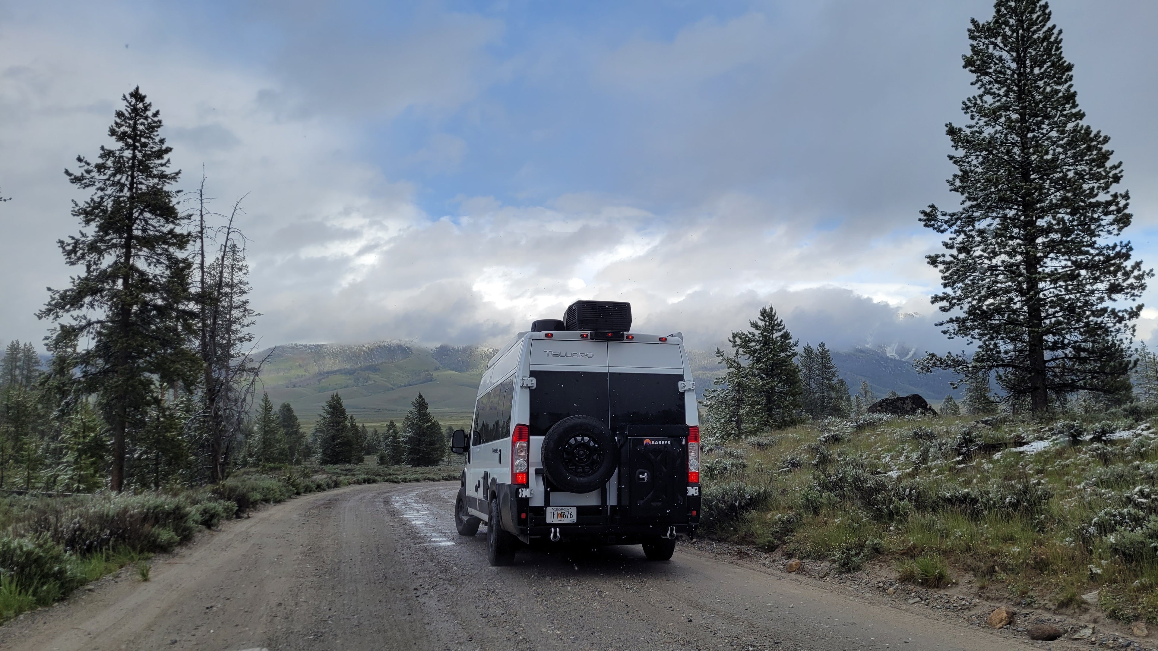 Van on road equipped with aareys swing arm bumper